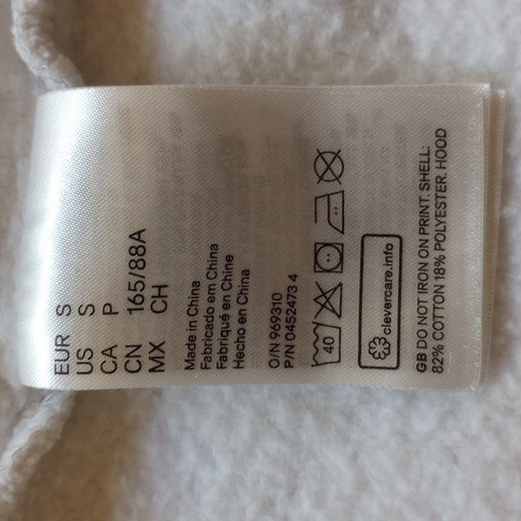 Avicii H&M Zip Hoodie Graphic Sweatshirt S Light Gray Hot Pink - Picture 8 of 12